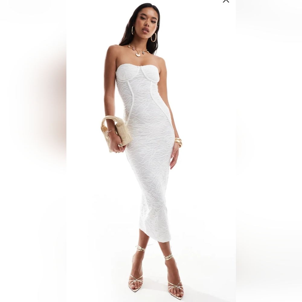 🚫🤍 NWT ASOS DESIGN Mesh Bandeau Midi